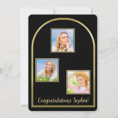 Foto zwart gouden eindexamen aankondiging (Achterkant)
