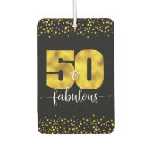 Foto Zwart Gouden Folie 50 Fabulous Verjaardag Cus Luchtverfrisser (Voorkant)
