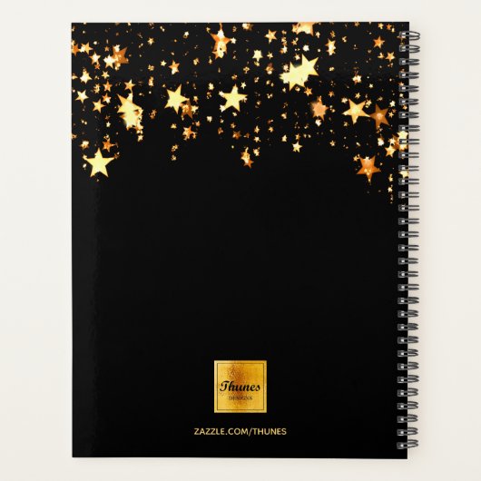 Foto zwart gouden sterren 2026 planner (Achterkant)