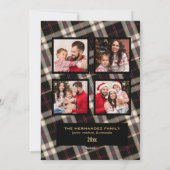 Foto Zwart Grijs Geplakt Goud Script Kerst Feestdagenkaart (Achterkant)