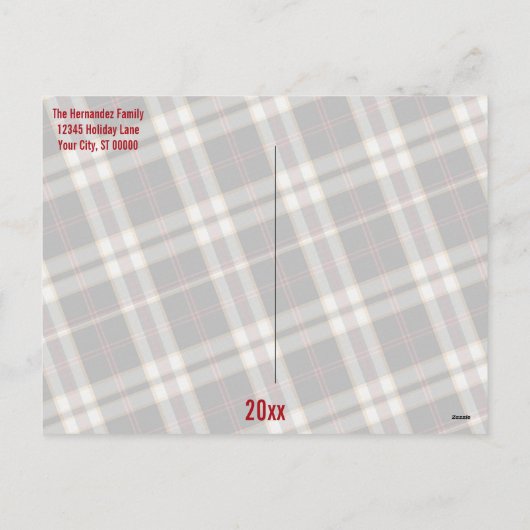 Foto Zwart Grijs Geplakt Goud Script Kerst Feestdagenkaart (Achterkant)