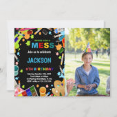 Foto Zwart Jurk voor Mess Paint uitnodigingen (Voorkant)