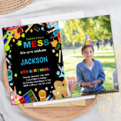 Foto Zwart Jurk voor Mess Paint uitnodigingen