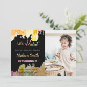 Foto Zwart Laten we Verjaardag uitnodigingen schil (Staand voorkant)