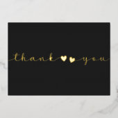 Foto zwart, minimaal en modern, bedankt folie feestdagenkaart (Voorkant)