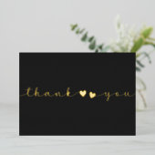 Foto zwart, minimaal en modern, bedankt folie feestdagenkaart (Staand Voorkant)