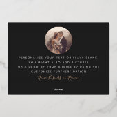 Foto zwart, minimaal en modern, bedankt folie feestdagenkaart (Achterkant)