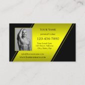 Foto Zwart Neon Geel Personal Trainer Fitness Visitekaartje (Achterkant)