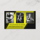 Foto Zwart Neon Geel Personal Trainer Fitness Visitekaartje (Voorkant)