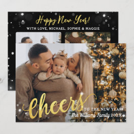 Foto zwart op foto's van het nieuwjaarssparkle Lig Feestdagenkaart