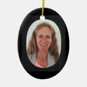 Foto zwart ovaal Lijst toevoegen Keramisch Ornament