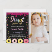 Foto Zwart Pastil Kleur Donut Verjaardag Kaart (Voorkant)