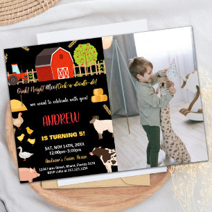 Foto Zwart Rood Groen Boerderij Dieren Verjaardag Kaart