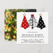 *~* FOTO ZWART ROOD STIPPEN AP20 Kerstfeest Kaart (Voorkant / Achterkant)