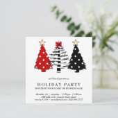 *~* FOTO ZWART ROOD STIPPEN AP20 Kerstfeest Kaart (Staand voorkant)