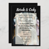 Foto zwart stijlvolle bruiloft kaart (Voorkant / Achterkant)