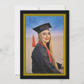 Foto - Zwart trots afstuderen aankondigen Kaart (Achterkant)