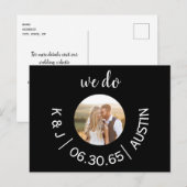 Foto Zwart We Do Wedding Save the Date Briefkaart (Voorkant / Achterkant)