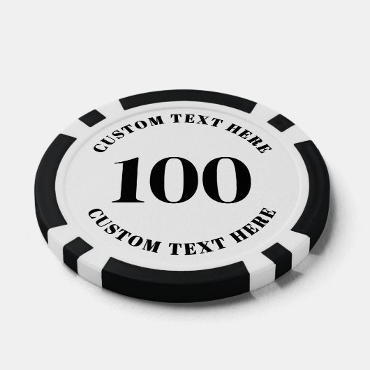 Foto Zwart Wit 100 Genummerd Poker Chips (Enkel)