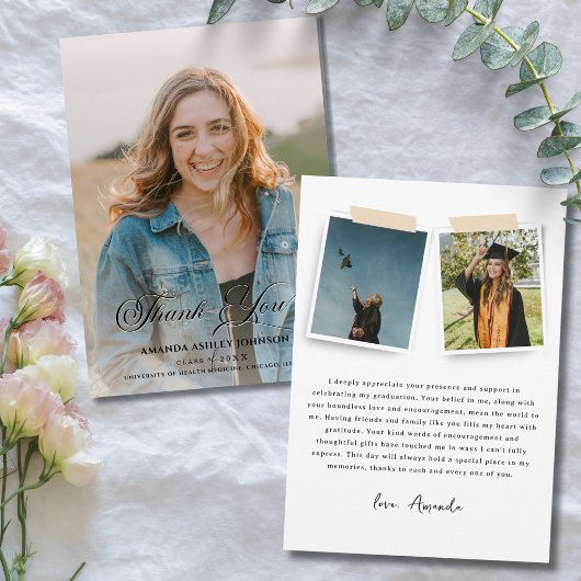 Foto Zwart Wit Afstuderen Bedankkaart