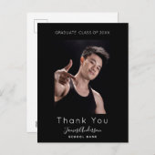 Foto zwart wit afstuderen dank u briefkaart (Voorkant / Achterkant)