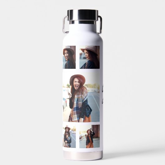 Foto zwart wit afstuderen script modern elegant waterfles (Voorkant)