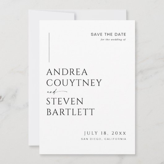 Foto Zwart-wit bruiloft Bewaar de datum Kaart (Voorkant)