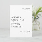 Foto Zwart-wit bruiloft Bewaar de datum Kaart (Staand voorkant)