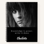 Foto zwart wit citaat student notitieboek (Voorkant)