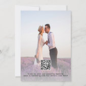 Foto zwart wit formele QR code RSVP bruiloft Kaart (Achterkant)