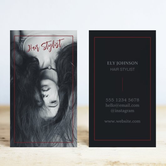 Foto Zwart & Wit Haarstylist Kapper Visitekaartje