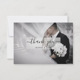 Foto Zwart & Wit Huwelijk Bedankkaart
