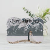 Foto Zwart & Wit Kerst Kaart (Staand voorkant)