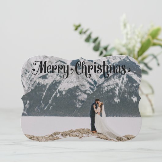 Foto Zwart & Wit Kerst Kaart (Staand voorkant)