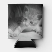 Foto zwart-wit Kitten Blikjeskoeler (Voorkant)