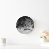 Foto zwart-wit Kitten Ronde Klok (Huis)