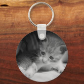 Foto zwart-wit Kitten Sleutelhanger (Achterkant)