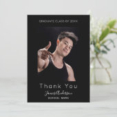 Foto zwart wit modern afstuderen bedankt (Staand voorkant)