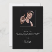 Foto zwart wit modern afstuderen bedankt (Achterkant)