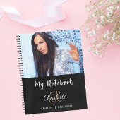Foto zwart wit monogram naam notitieboek