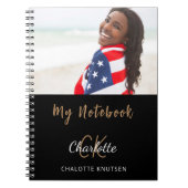 Foto zwart wit monogram notitieboek (Voorkant)