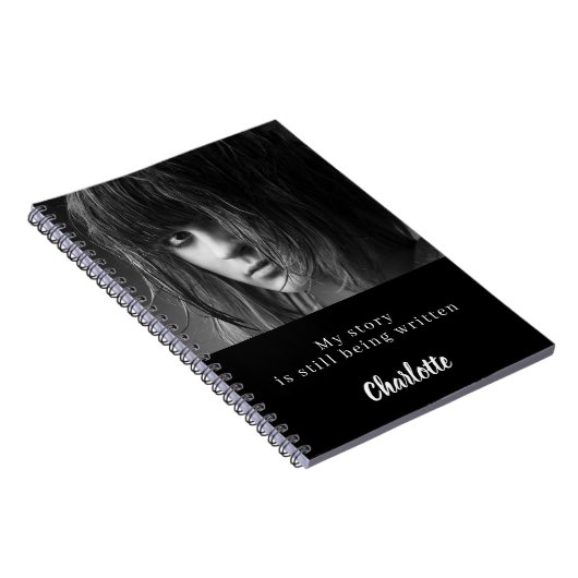 Foto zwart wit quote notitieboek (Rechterzijde)