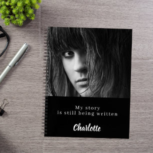 Foto zwart wit quote notitieboek