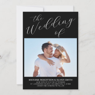 Foto Zwart Wit Script Bruiloft Kaart