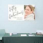 Foto Zwart Wit Script Vijftig Verjaardag Fabulous Spandoek (Beurs)