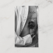 Foto Zwart & Wit Stijlvol Typografie Script Visitekaartje (Voorkant)