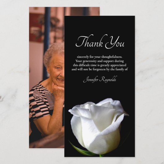 Foto Zwart & Wit Sympathie Begrafenis Bedankt (Voorkant / Achterkant)