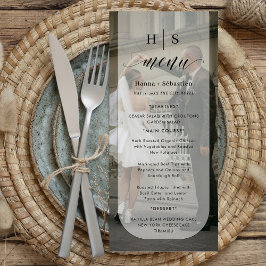foto zwart-wit trouwmenu menu