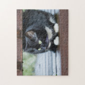 Foto zwart-wit Tuxedo Cat Legpuzzel (Verticaal)
