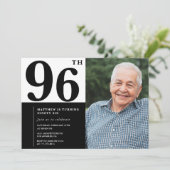 Foto zwart-wit uitnodiging 96ste verjaardag (Staand voorkant)
